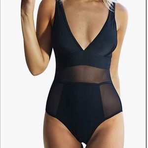 One piece mesh cutout suit